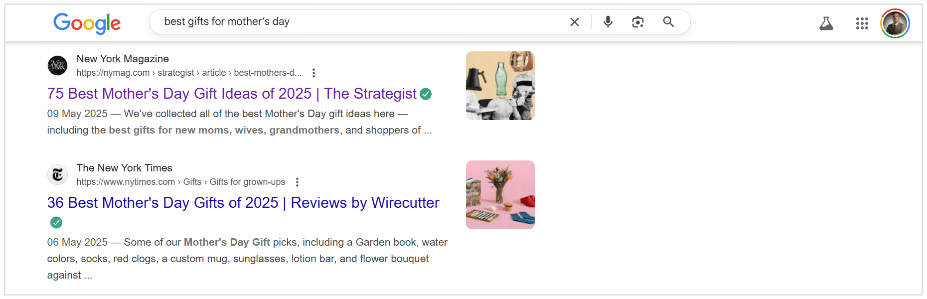 母の日のギフトserp